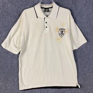 Verdad Polo‎ Men's Large Short Sleeve Polyester Blend Beige Adults L